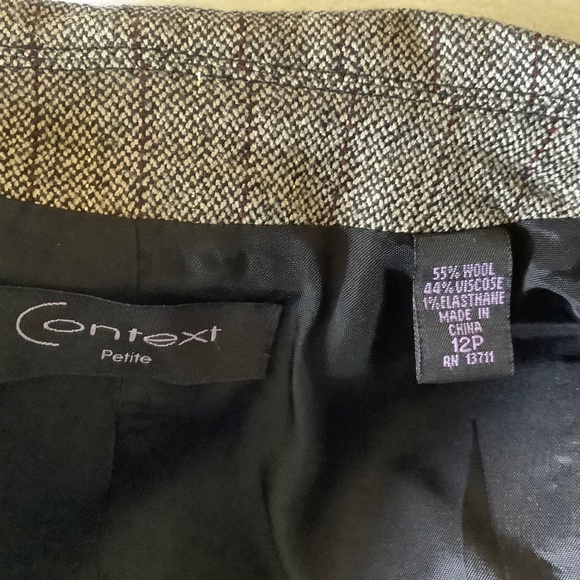 Context Vintage Wool Blend Suit Jacket/Blazer Striped Twill Gray SZ12P - Picture 13 of 16